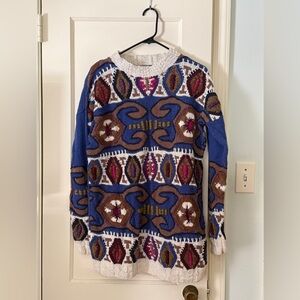 Vintage Lauren Hansen Multicolor Patterned Women's Sweater